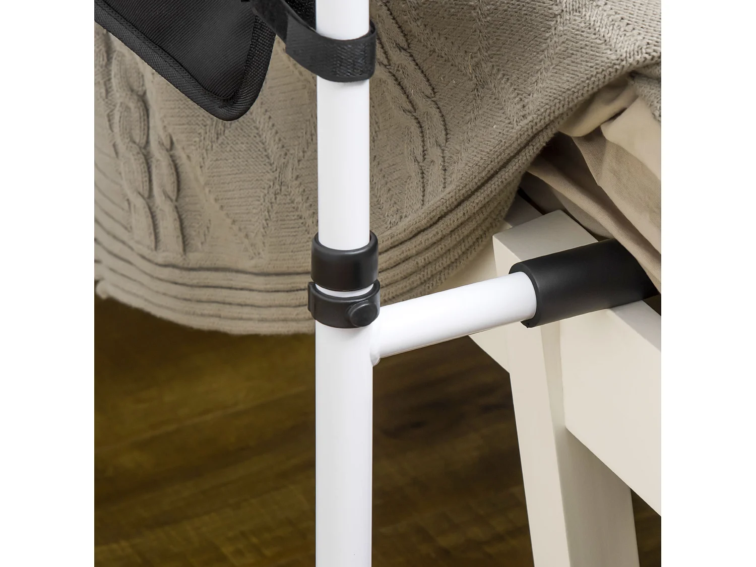 HOMCOM Maniglia per Letto Lunghezza e Altezza Regolabile in Acciaio