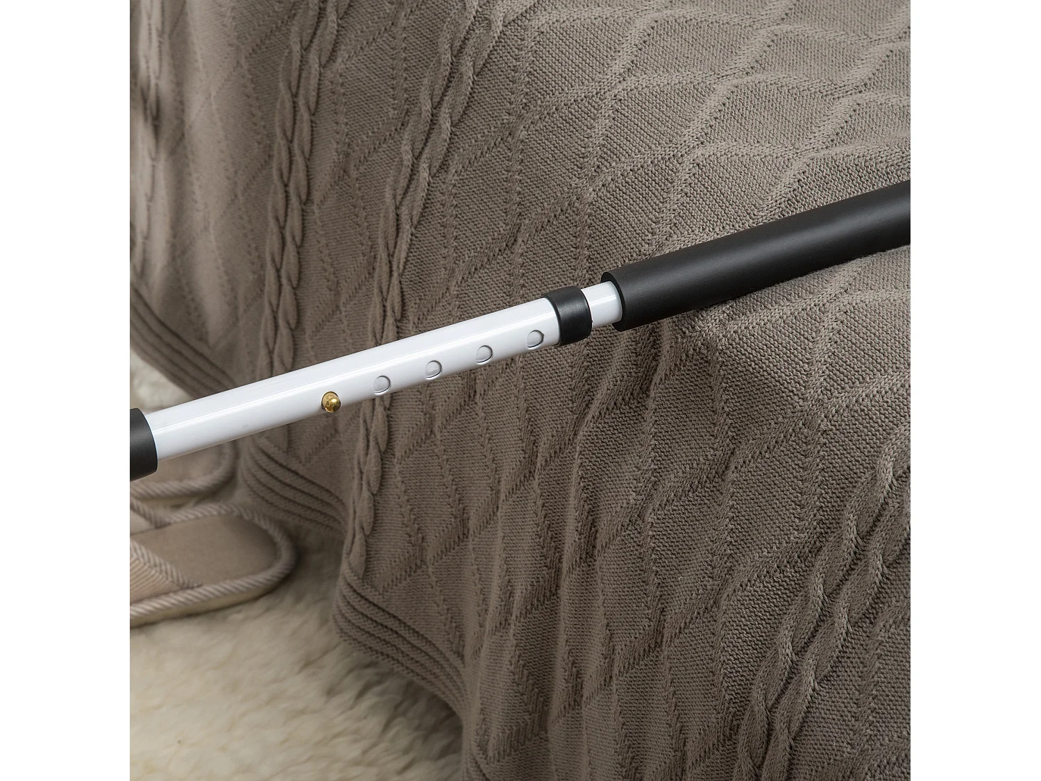 HOMCOM Maniglia per Letto Lunghezza e Altezza Regolabile in Acciaio