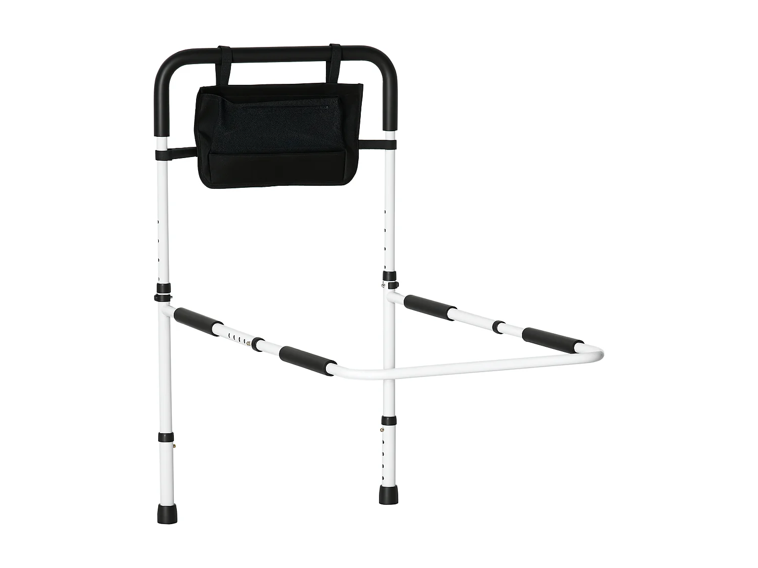 HOMCOM Maniglia per Letto Lunghezza e Altezza Regolabile in Acciaio