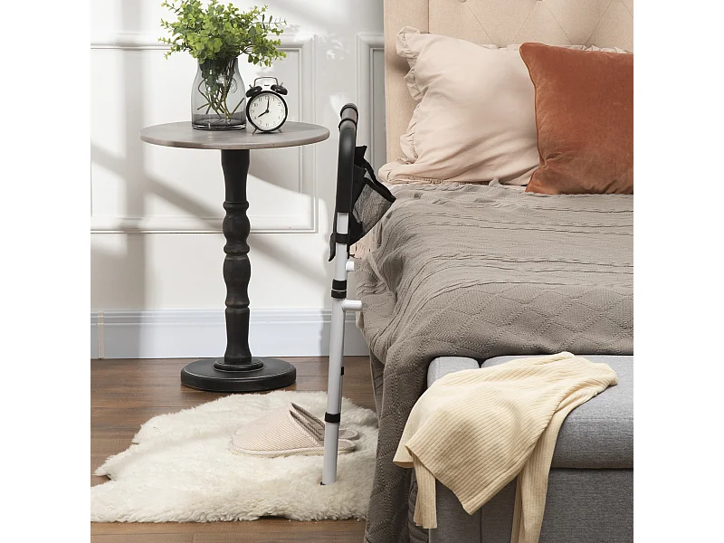 HOMCOM Maniglia per Letto Lunghezza e Altezza Regolabile in Acciaio