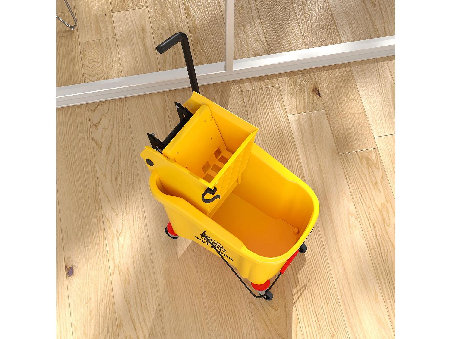 Secchio lavapavimenti 36 litri con mocio e strizzatore giallo