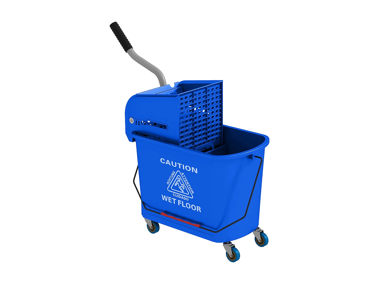 Carrello per pulizie da 20L con specchio e strizzatore in pp blu