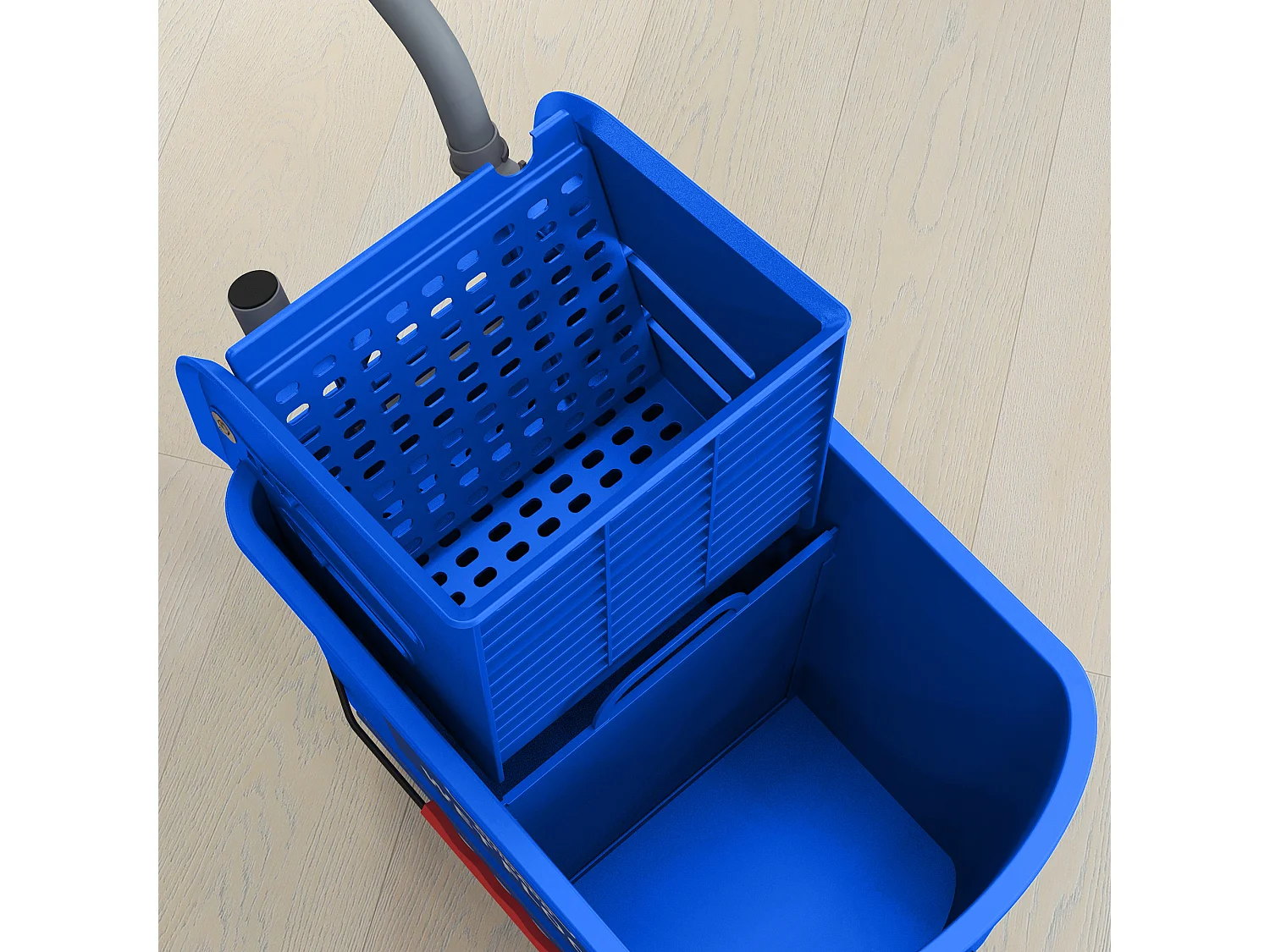 Carrello per pulizie da 20L con specchio e strizzatore in pp blu