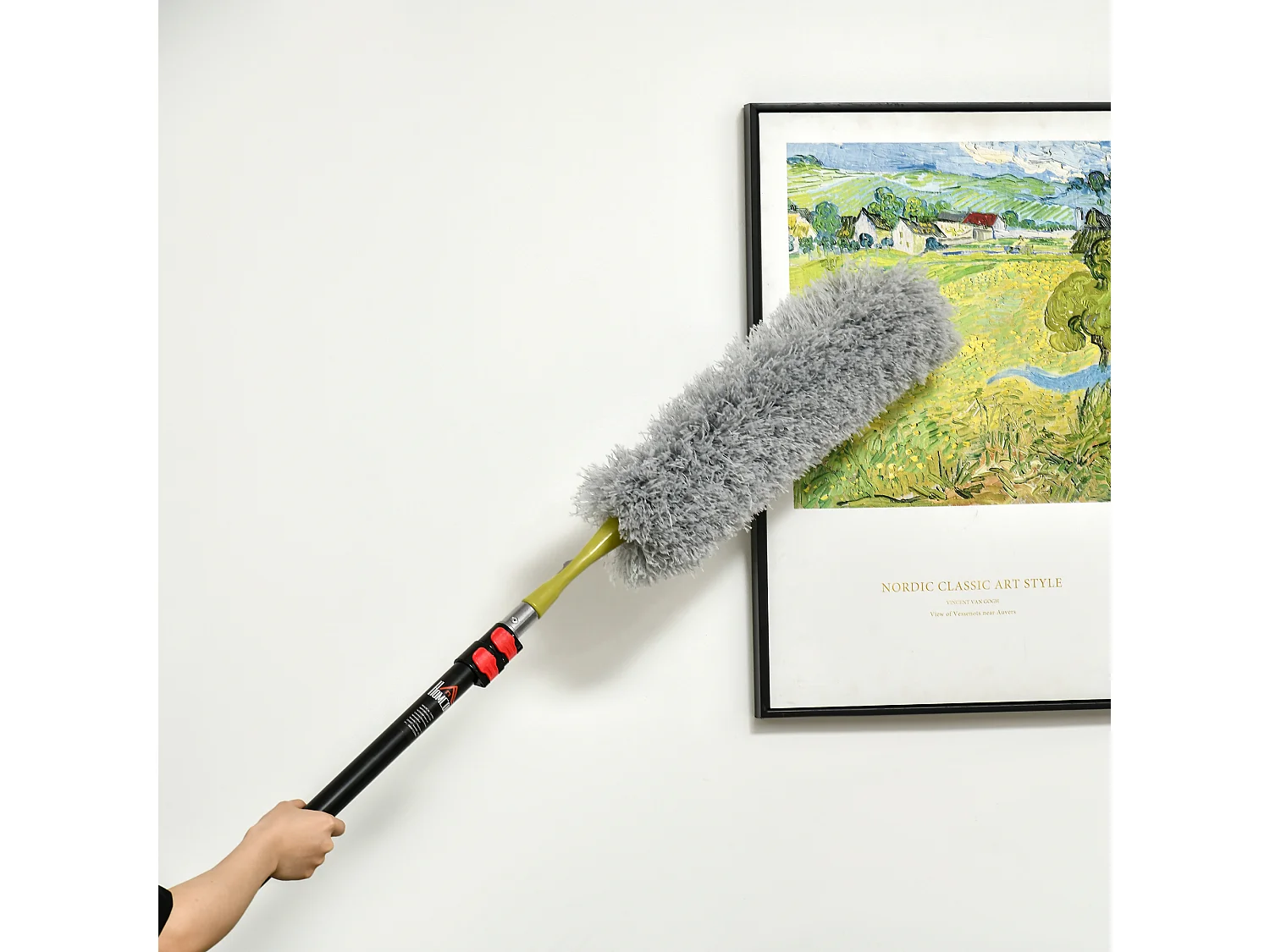 Kit per pulizia della casa con asta di prolunga e 3 spolverini