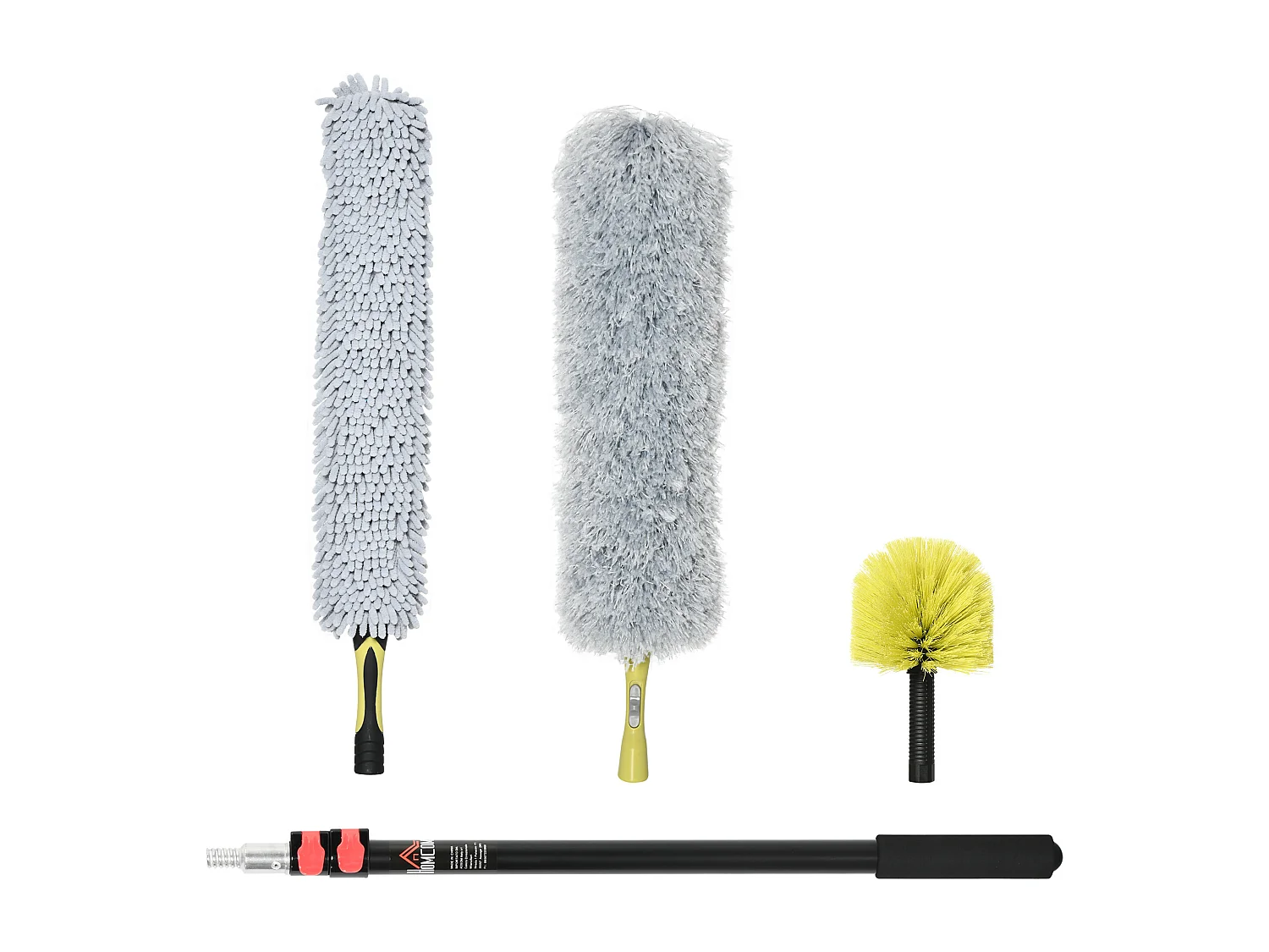 Kit per pulizia della casa con asta di prolunga e 3 spolverini