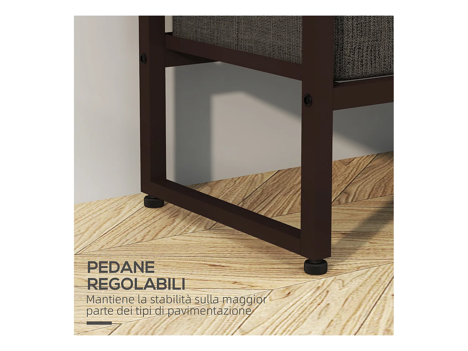 Appendiabiti da terra con asta 3 cassetti e ripiani marrone