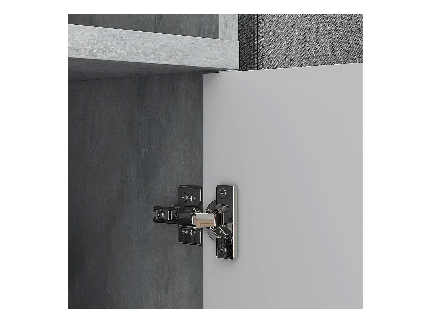 Mobile ingresso 4 in 1 con specchio gancio ripiani regolabili grigio