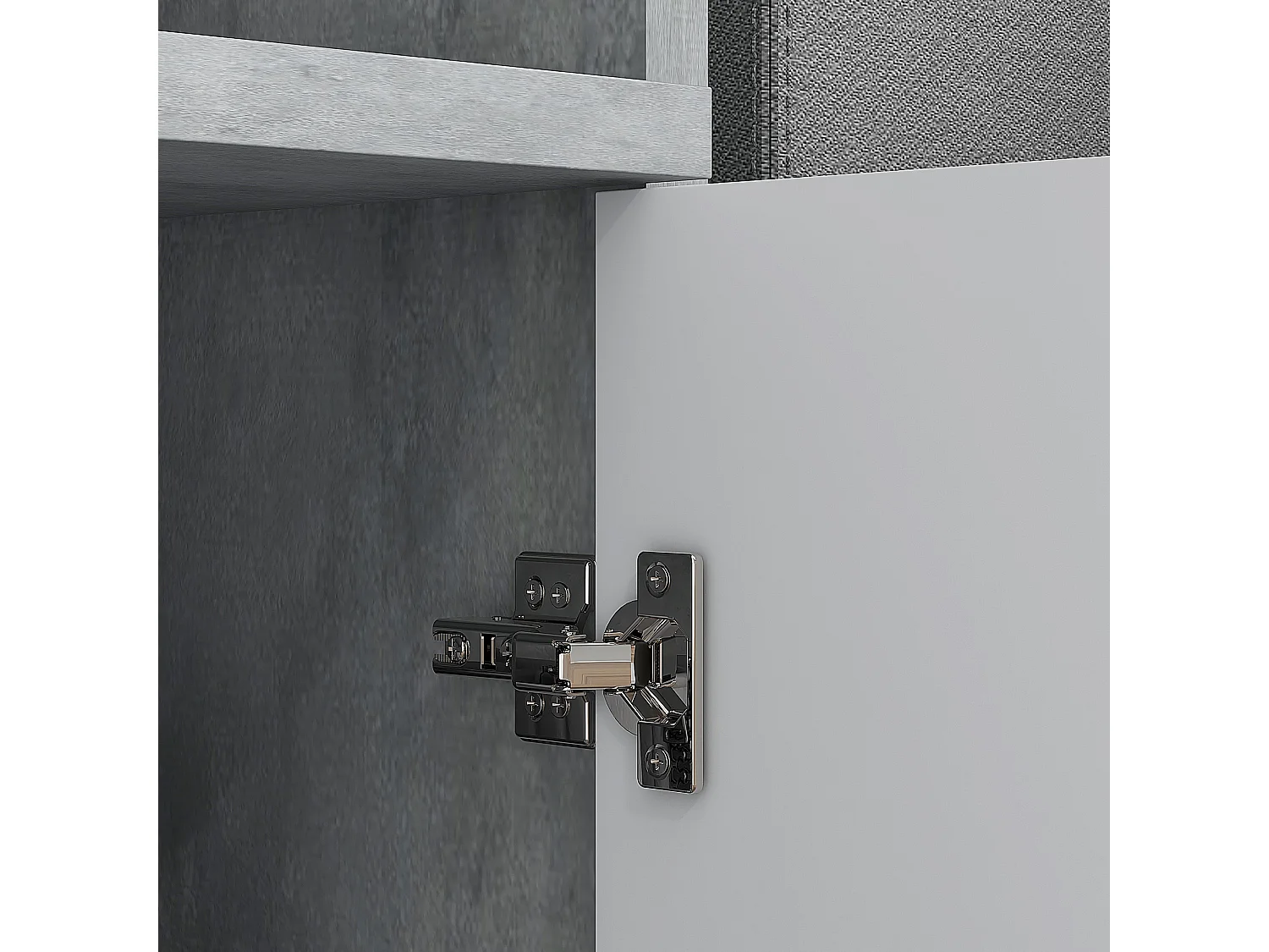 Mobile ingresso 4 in 1 con specchio gancio ripiani regolabili grigio