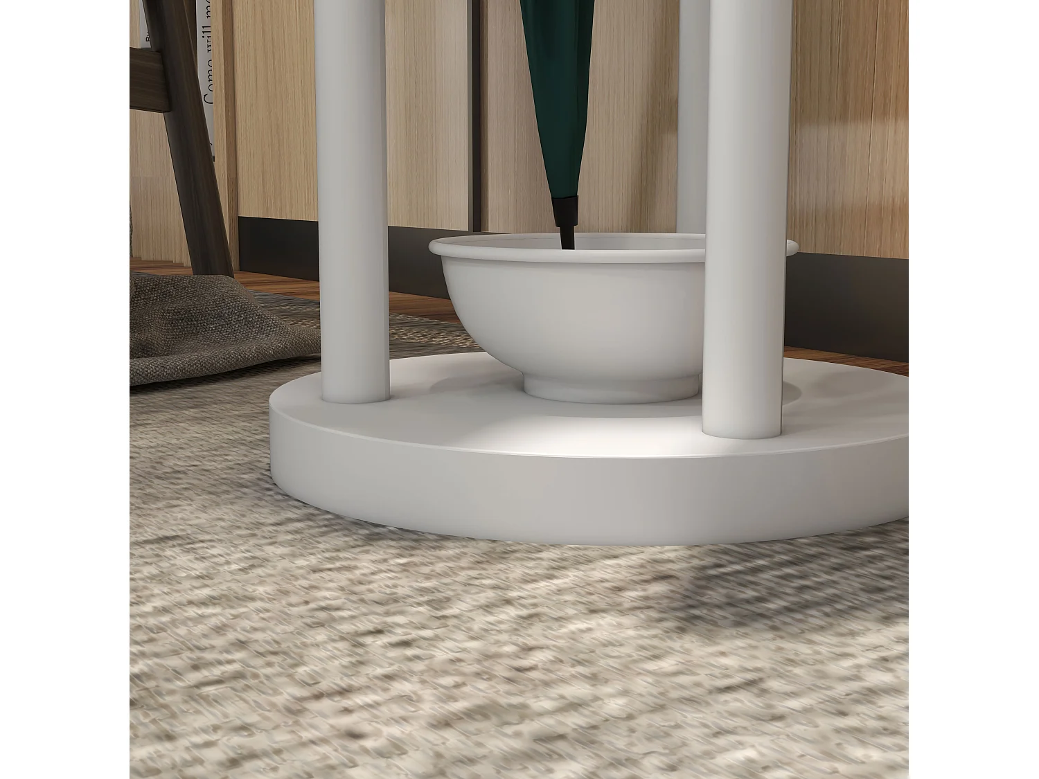 Attaccapanni a terra 12 ganci e portaombrelli 30.5x30.5x174.5cm