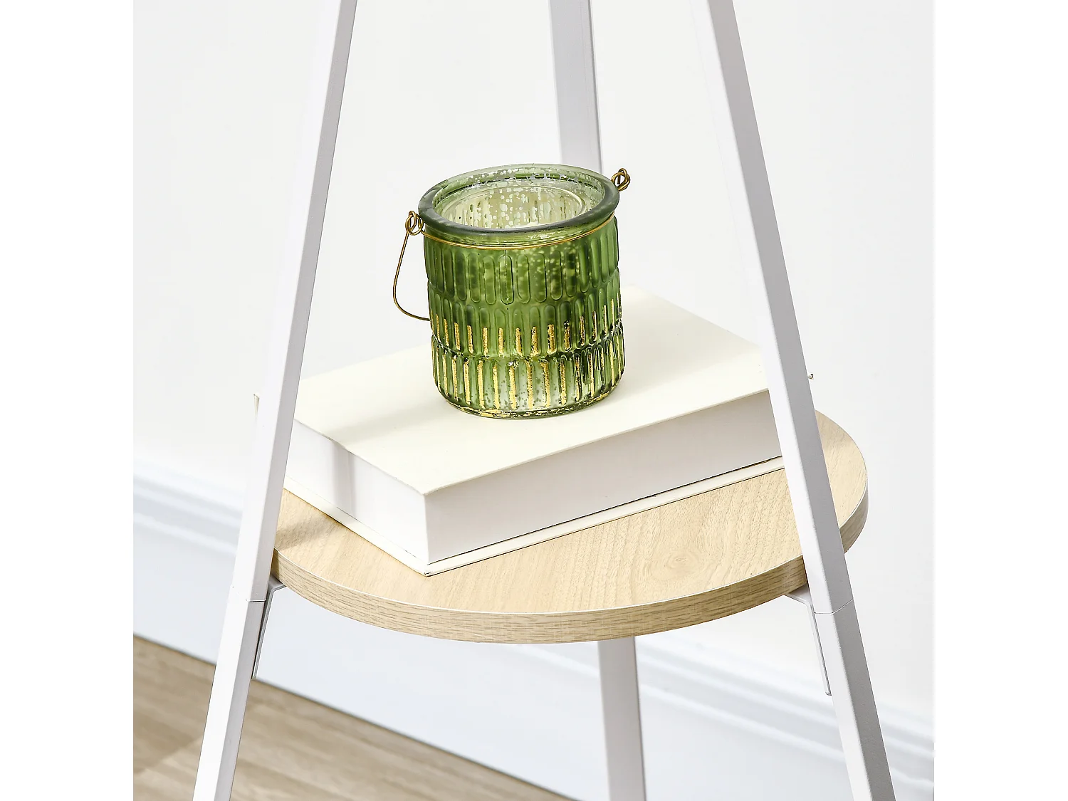 Appendiabiti attaccapanni da terra verticale in metallo bianco