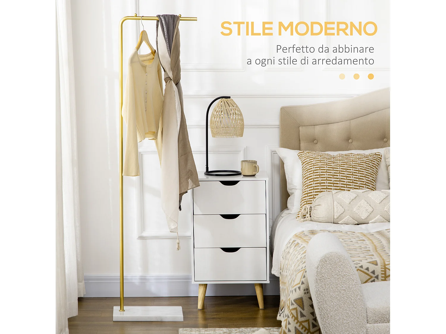 Appendiabiti in marmo e metallo per ingresso e soggiorno