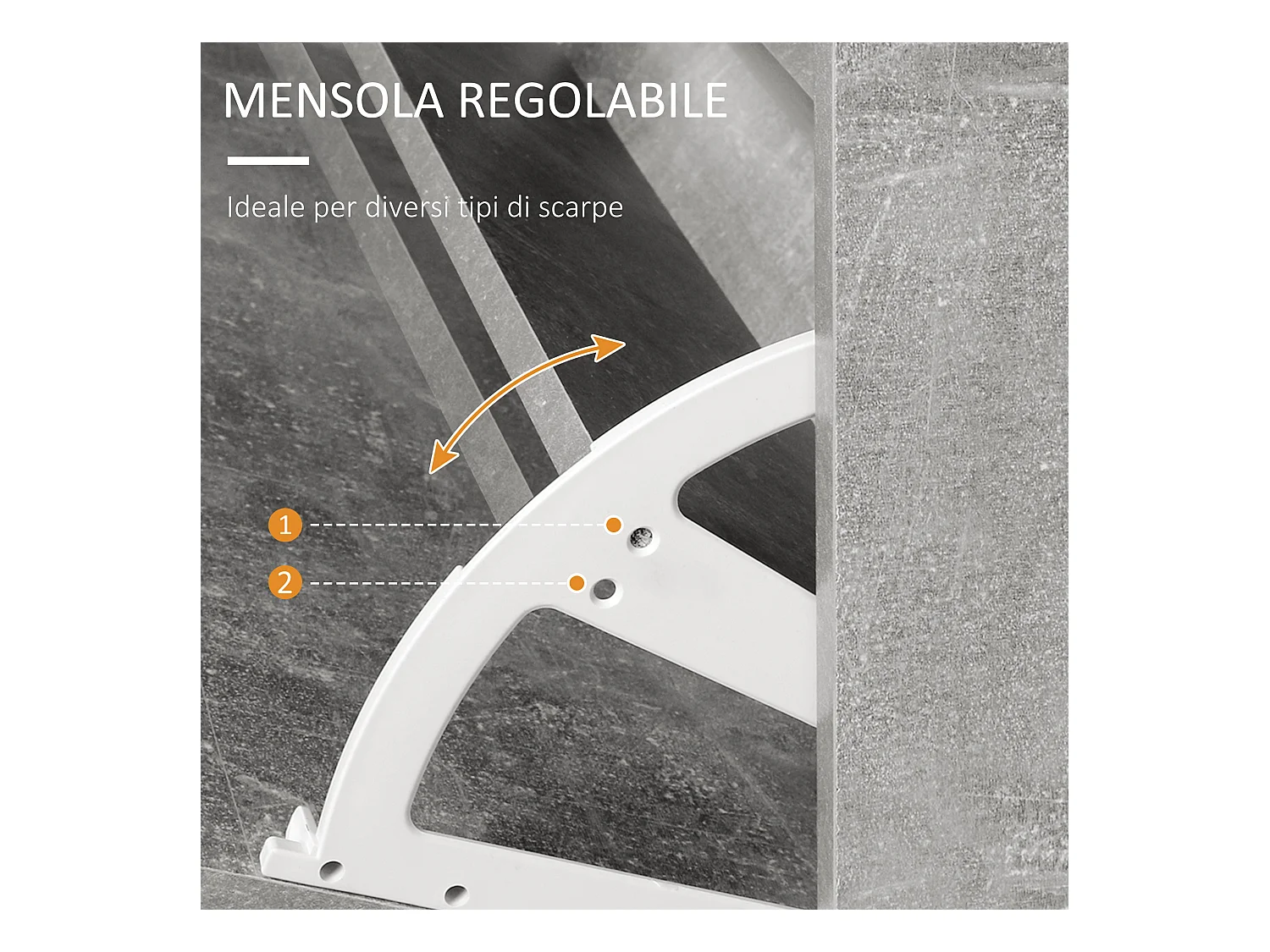 Appendiabiti con scarpiera e specchio con cassetto grigio