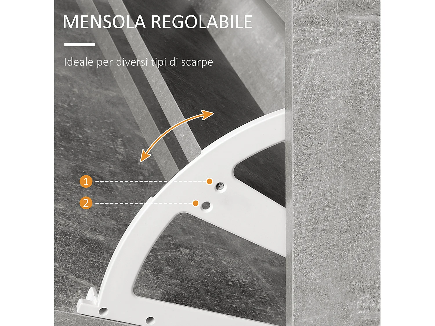 Appendiabiti con scarpiera e specchio con cassetto grigio