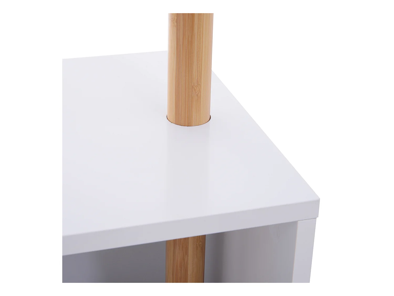 Appendiabiti con panchina cubo 6 ganci in bambù e legno multicolore