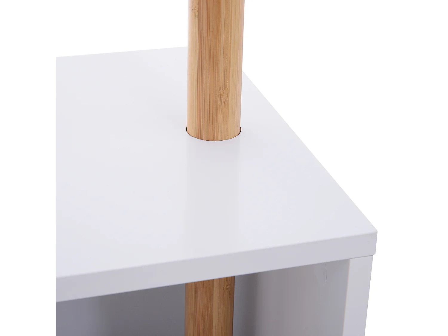 Appendiabiti con panchina cubo 6 ganci in bambù e legno multicolore