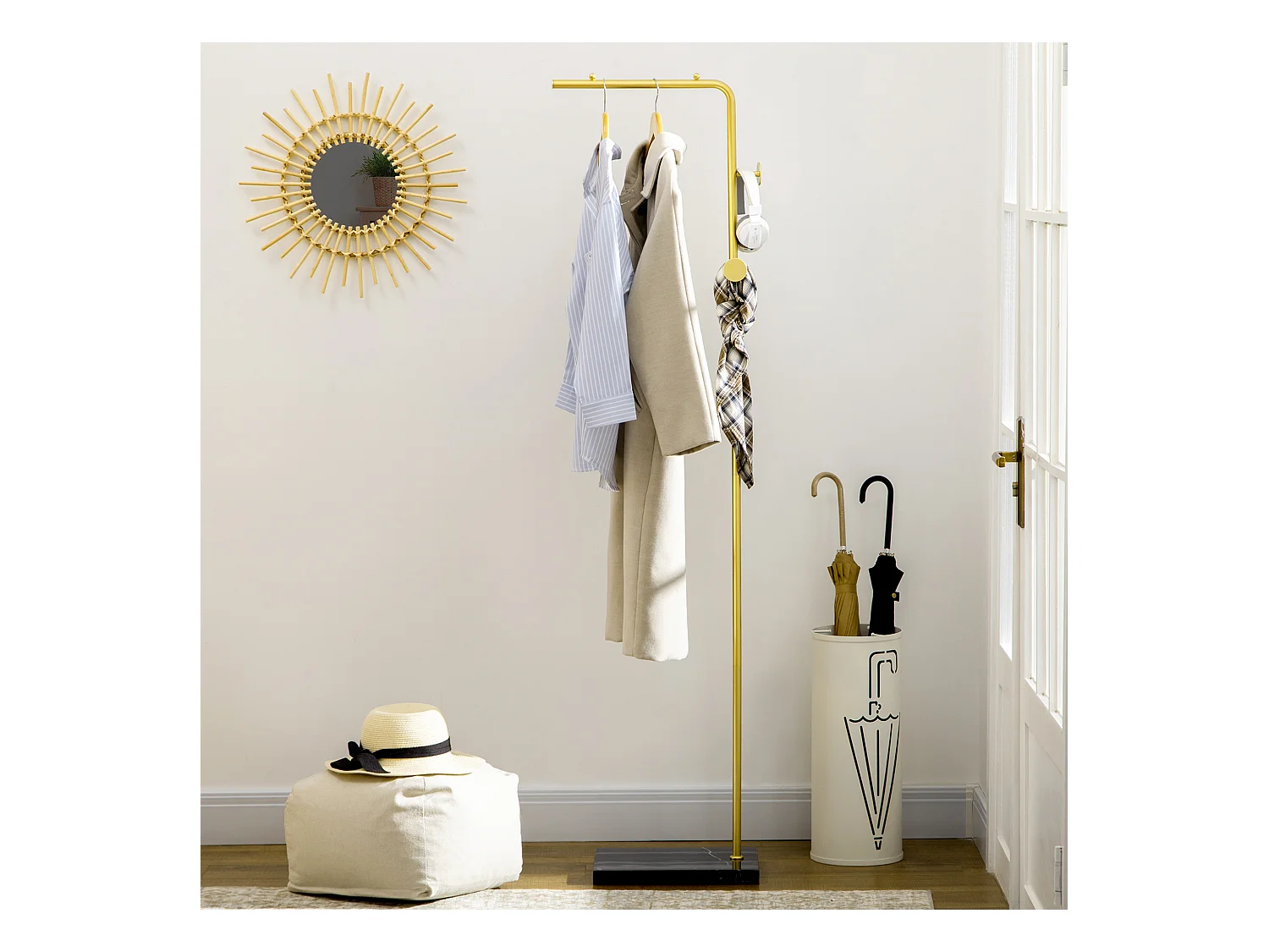 Appendiabiti moderno con 2 ganci per ingresso e soggiorno