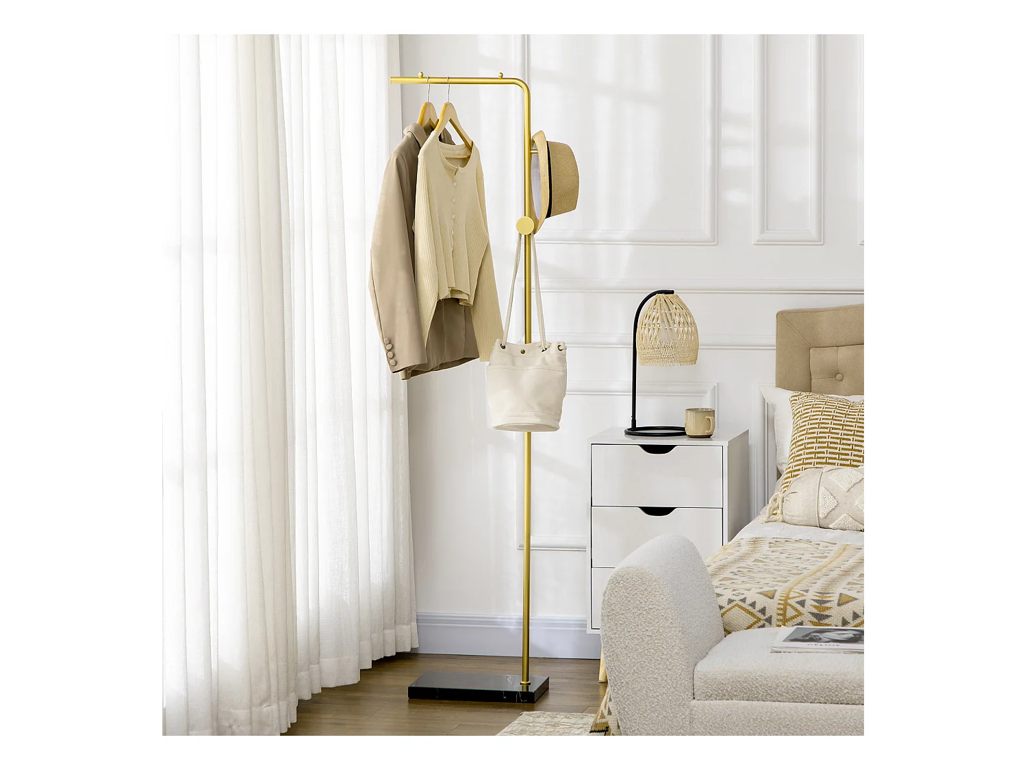 Appendiabiti moderno con 2 ganci per ingresso e soggiorno