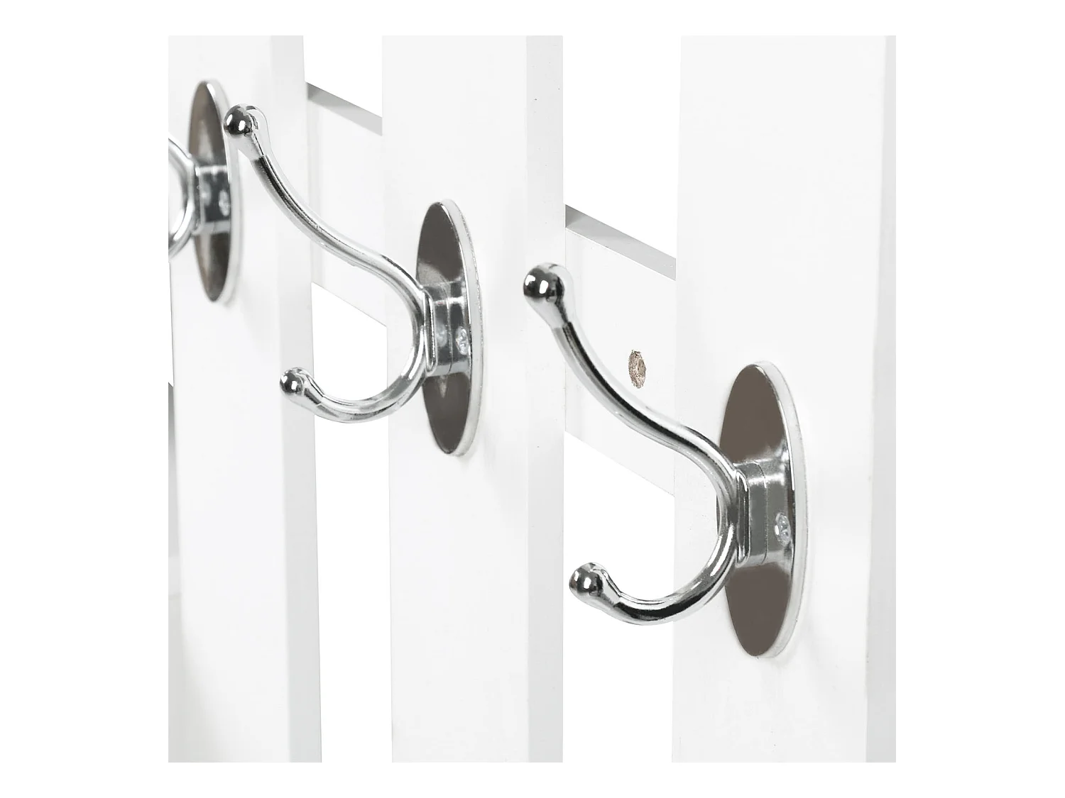 Mobile da ingresso appendiabiti a muro con specchio e scarpiera bianco