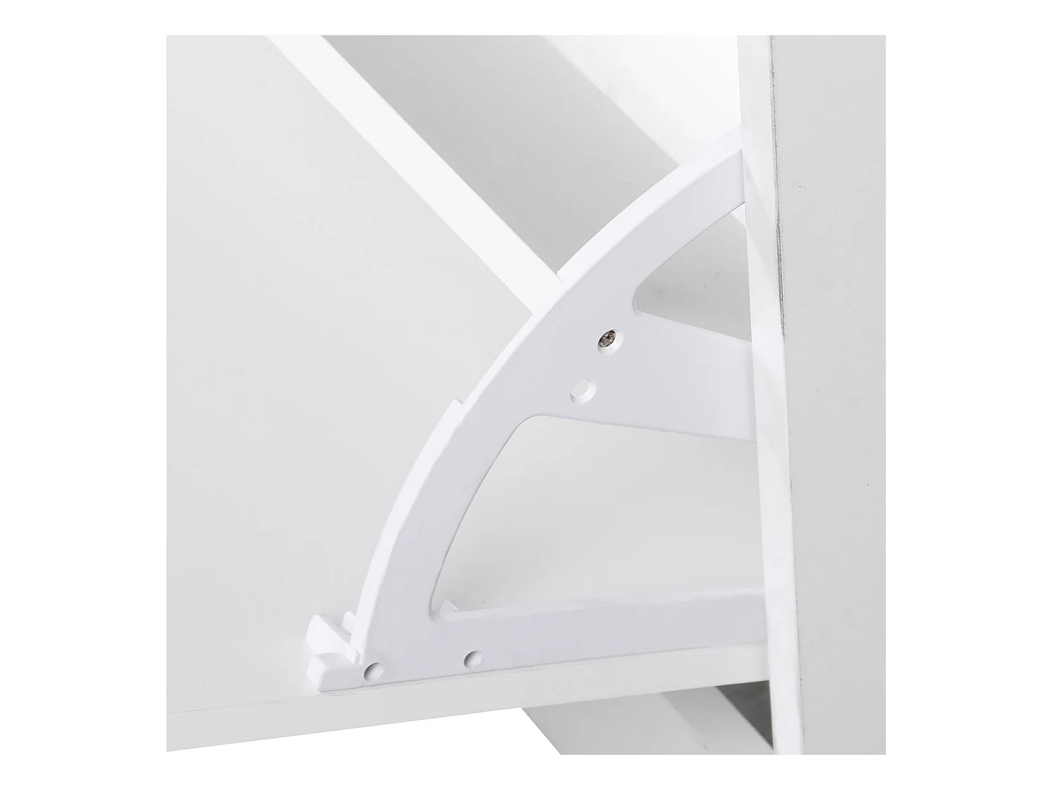 Mobile da ingresso appendiabiti a muro con specchio e scarpiera bianco