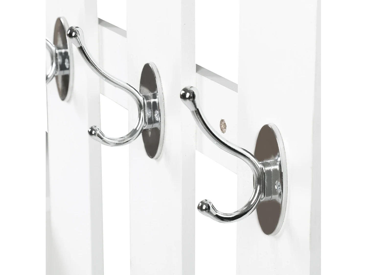 Mobile da ingresso appendiabiti a muro con specchio e scarpiera bianco