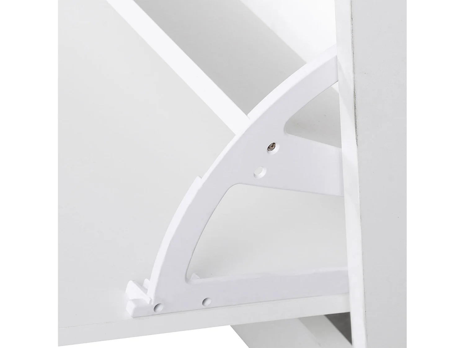 Mobile da ingresso appendiabiti a muro con specchio e scarpiera bianco