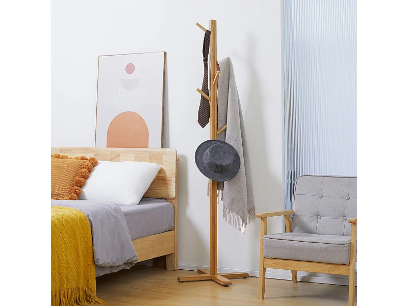 Appendi abiti di bambù 8 ganci base a x 49.5x49.5x 178cm