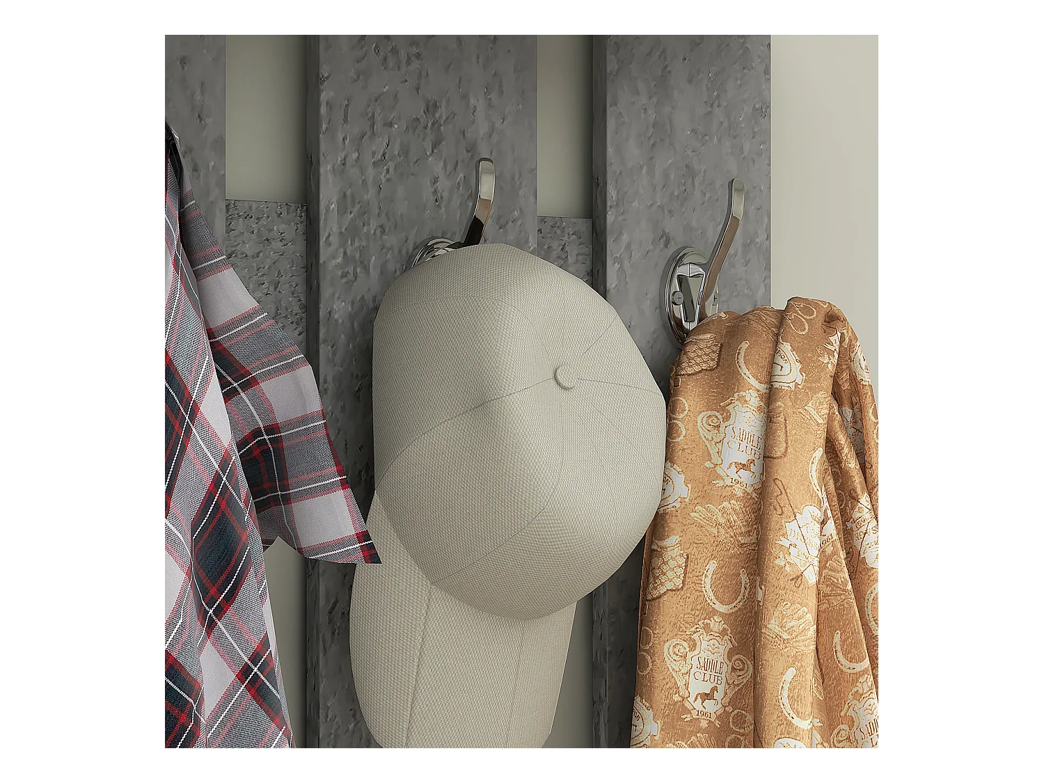 Set mobile da ingresso con appendiabiti scarpiera e specchio grigio