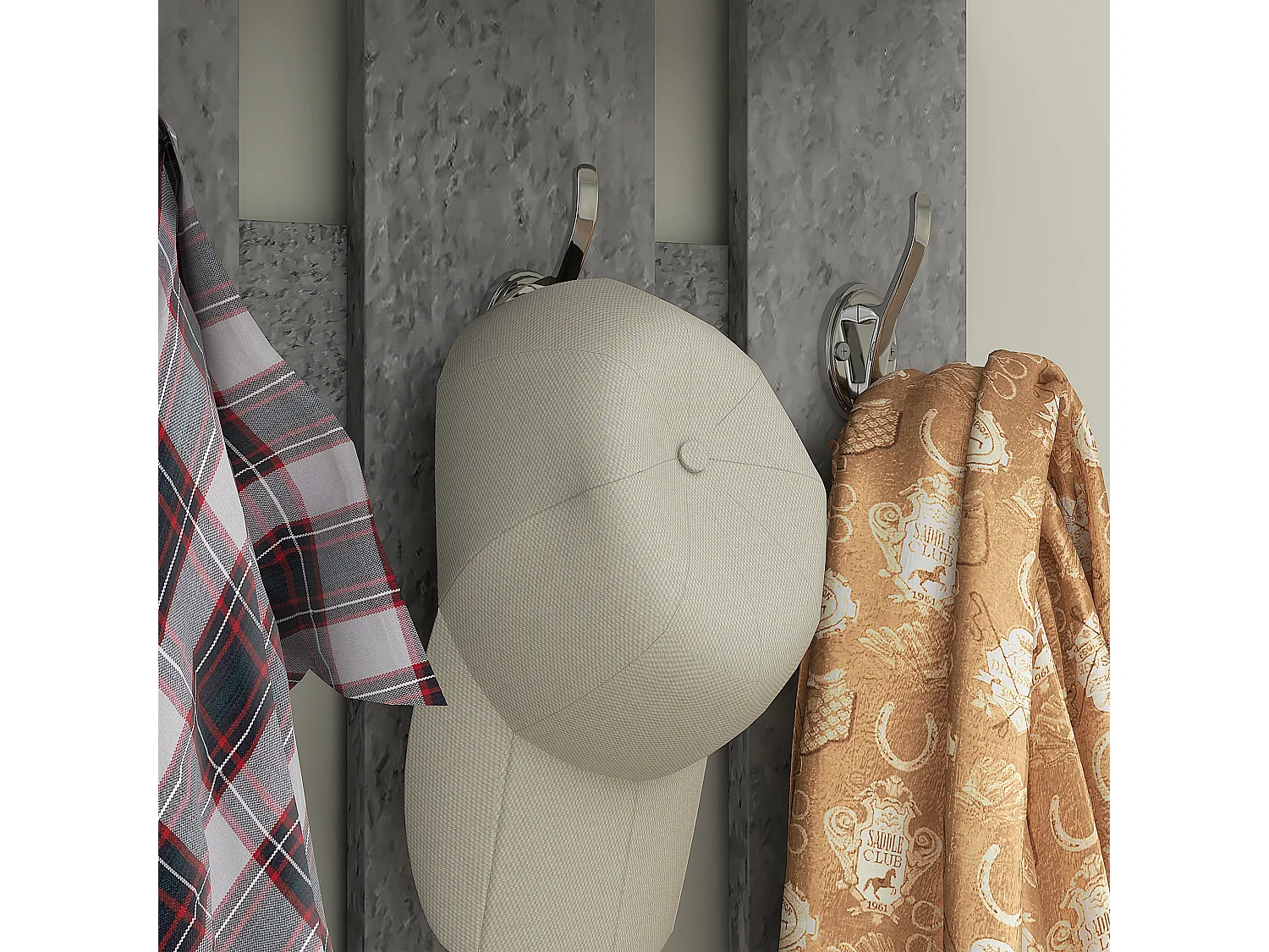 Set mobile da ingresso con appendiabiti scarpiera e specchio grigio