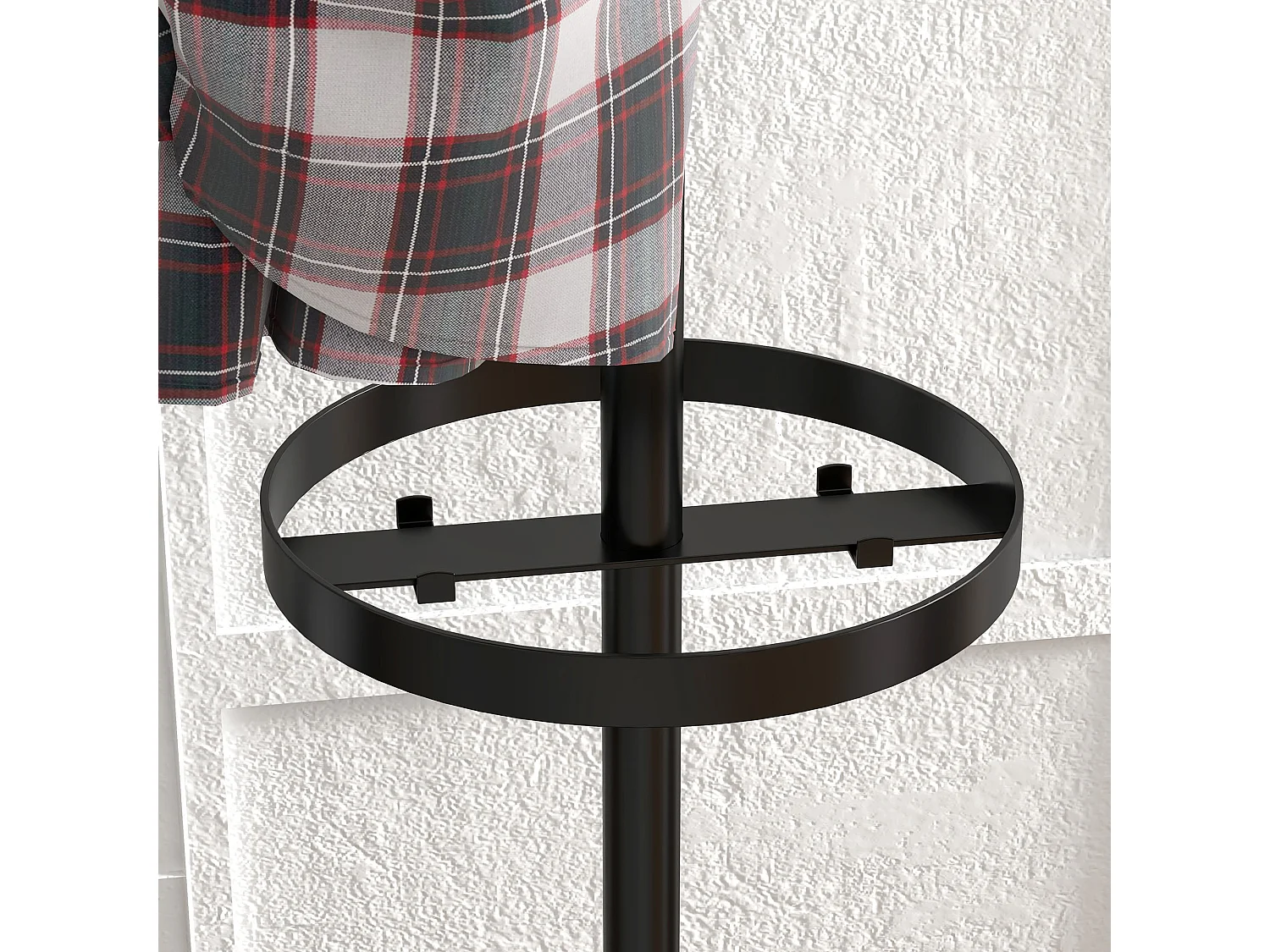 Appendiabiti da terra portaombrelli e 8 ganci ø34x177cm nero