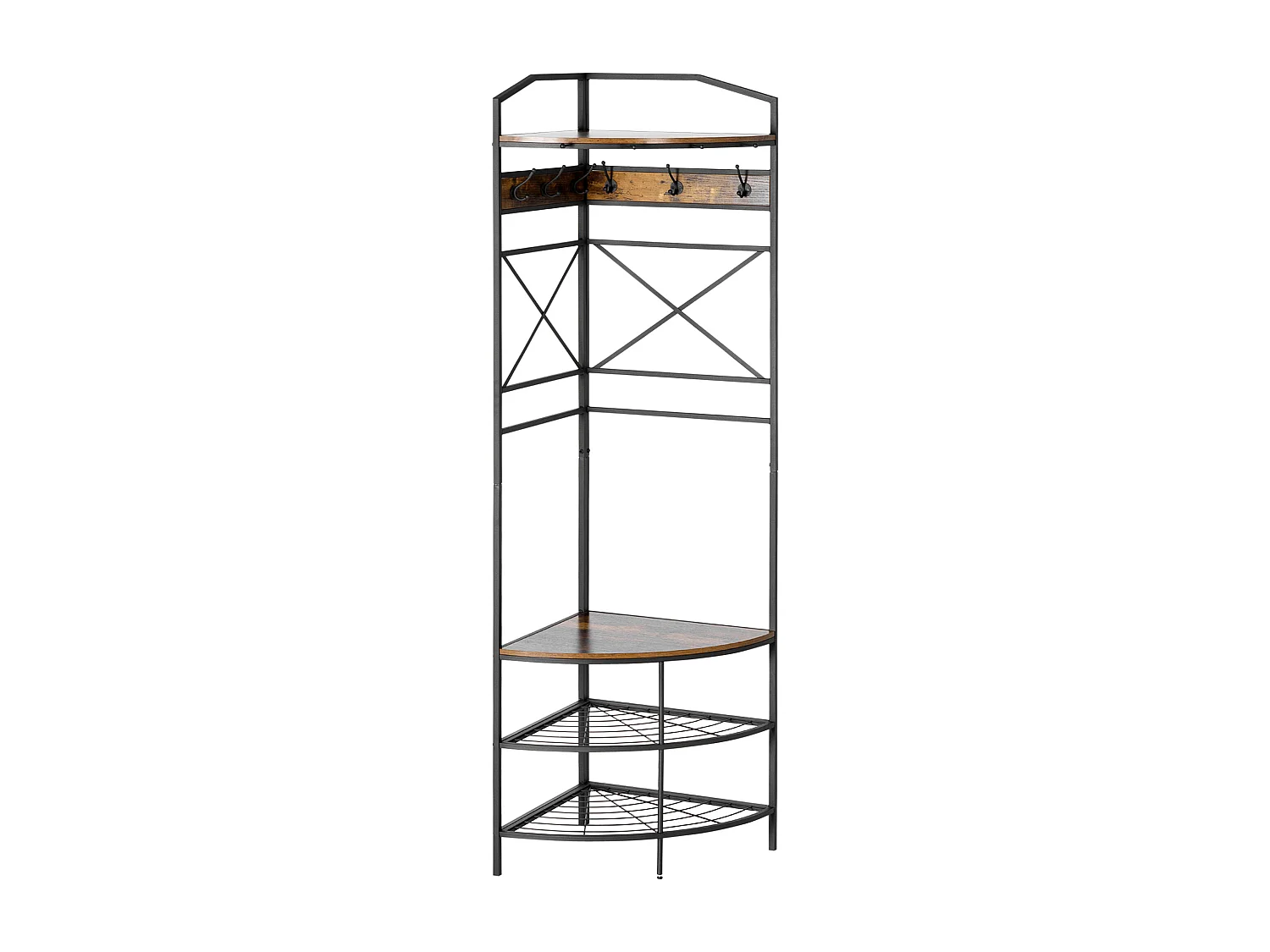 Albero appendiabiti da terra angolare con panca e scarpiera