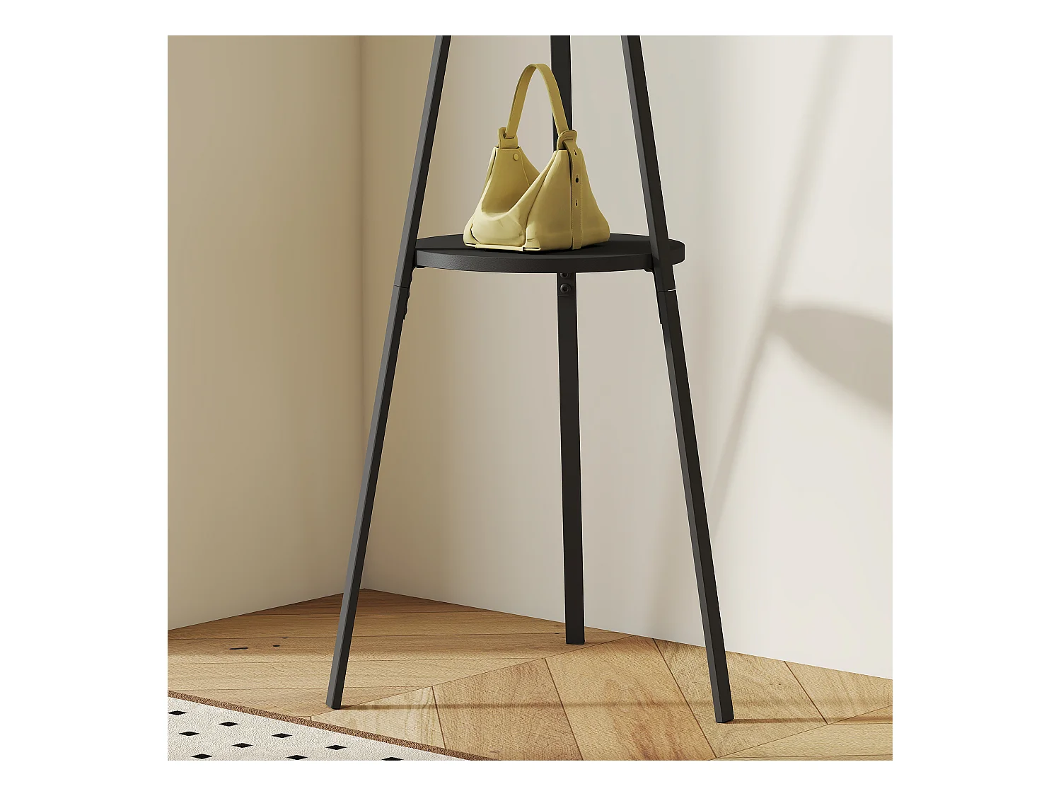 Appendiabiti attaccapanni da terra verticale moderno in metallo nero