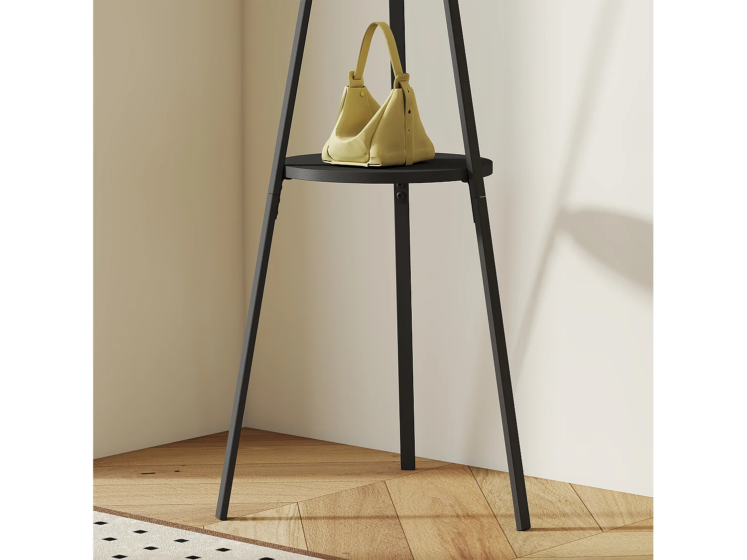 Appendiabiti attaccapanni da terra verticale moderno in metallo nero