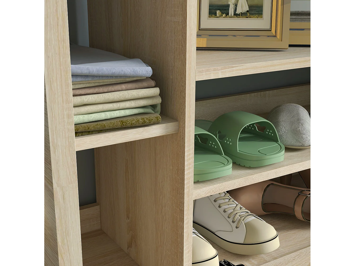 Set ingresso con attaccapanni scarpiera da 9 scarpe e specchio