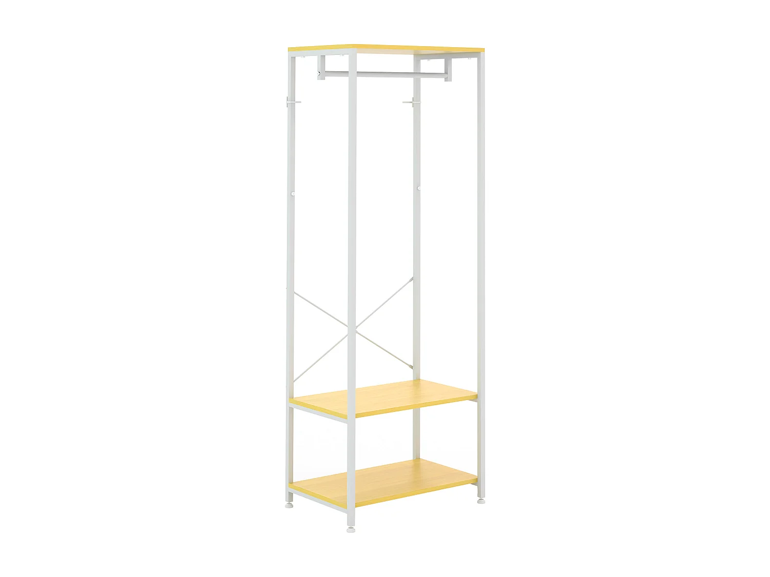 Mobile appendiabiti 2 in 1 con ripiano 2 livelli in acciaio truciolato