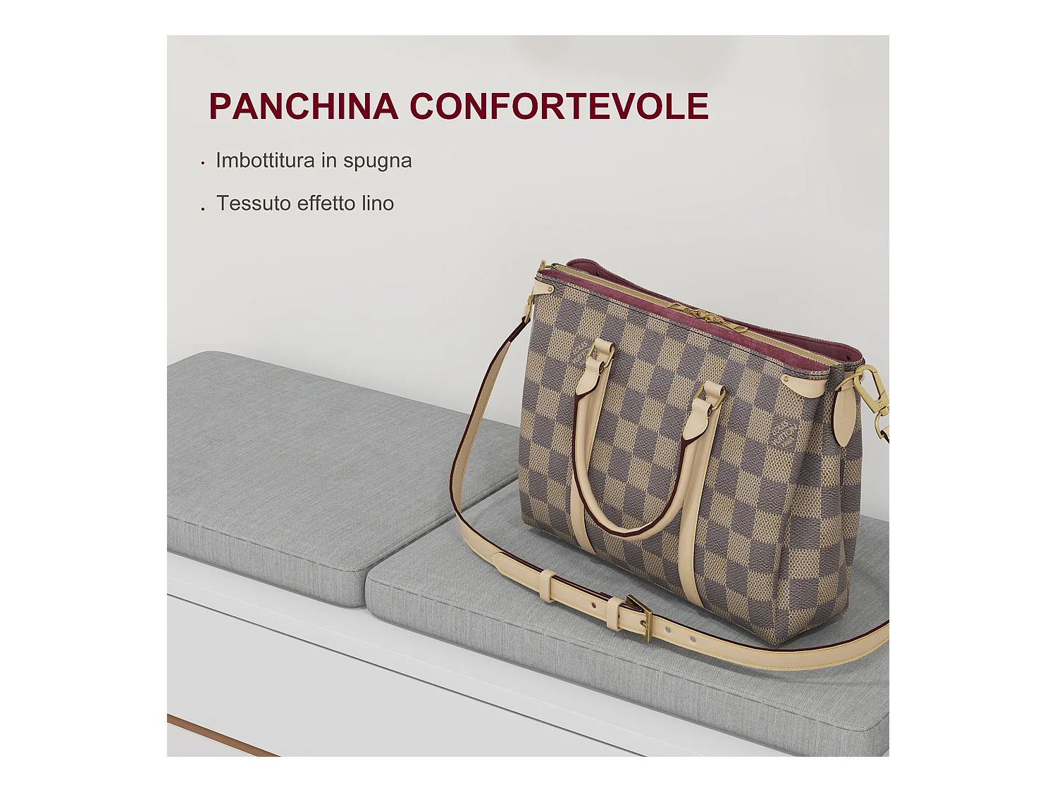 Set da ingresso con appendiabiti specchio panca e scarpiera bianco