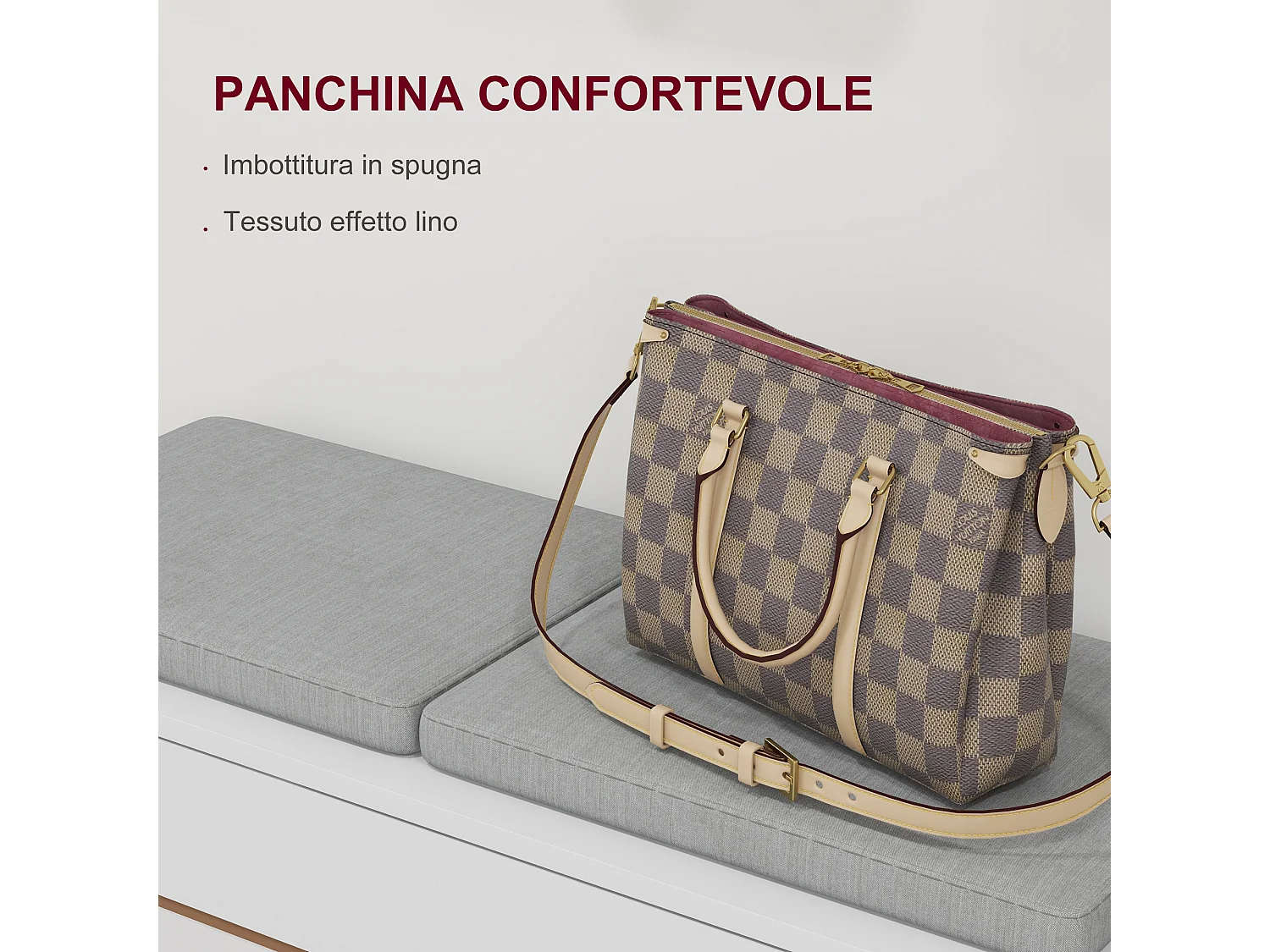 Set da ingresso con appendiabiti specchio panca e scarpiera bianco