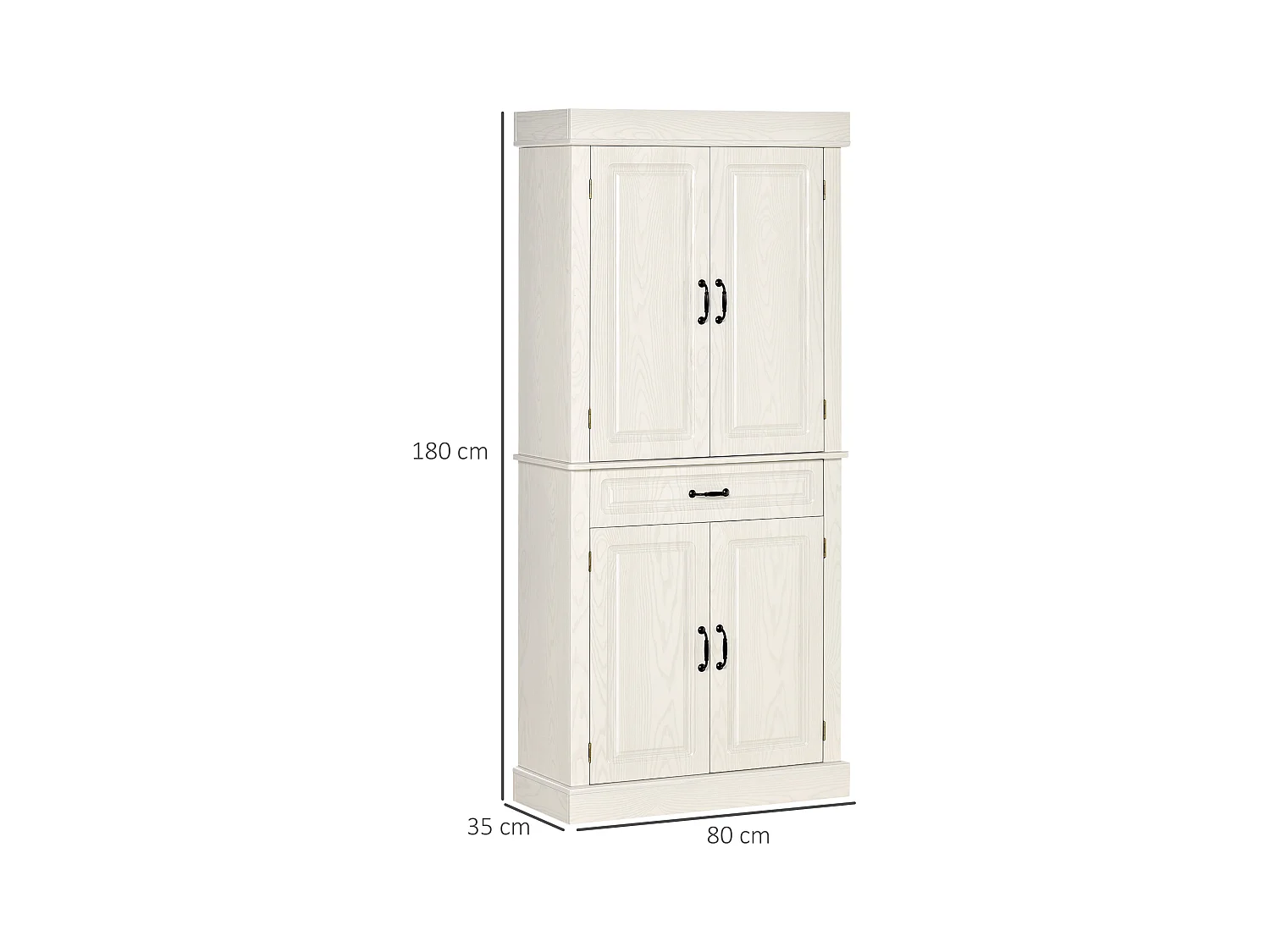 Credenza cucina con 2 armadietti e cassetto stile coloniale