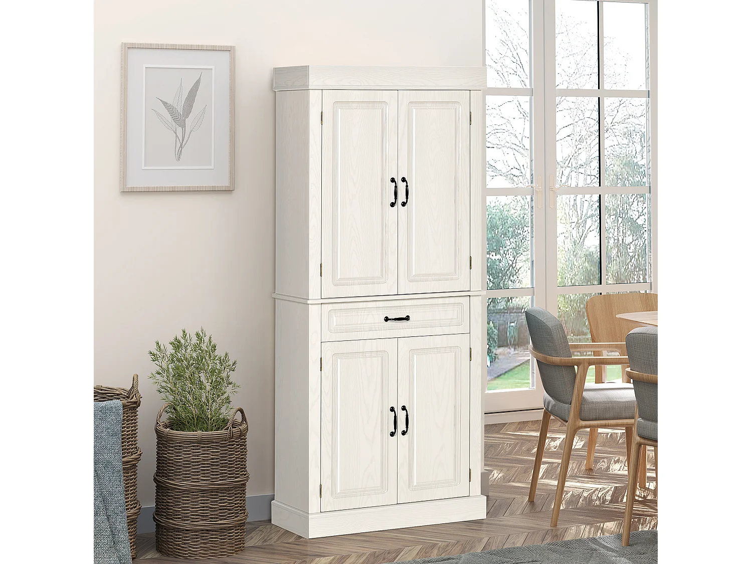 Credenza cucina con 2 armadietti e cassetto stile coloniale