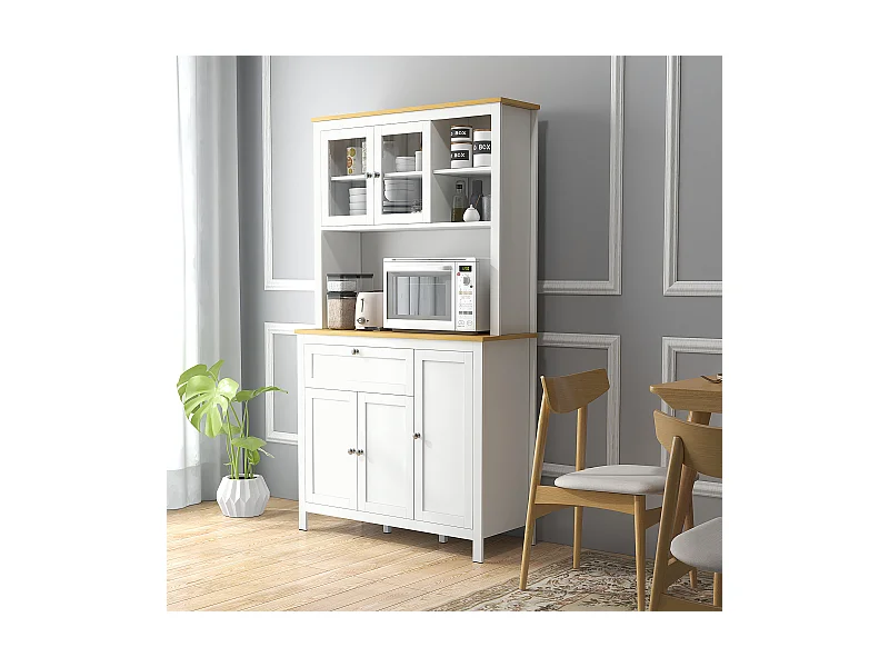 Dispensa cucina con cassetti ripiani aperti scaffali regolabili bianco