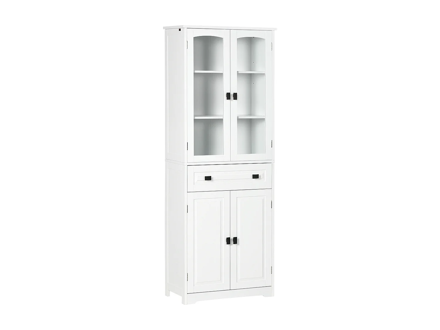 Credenza cucina alta con 2 armadietti e cassetto 60x30x160cm bianco