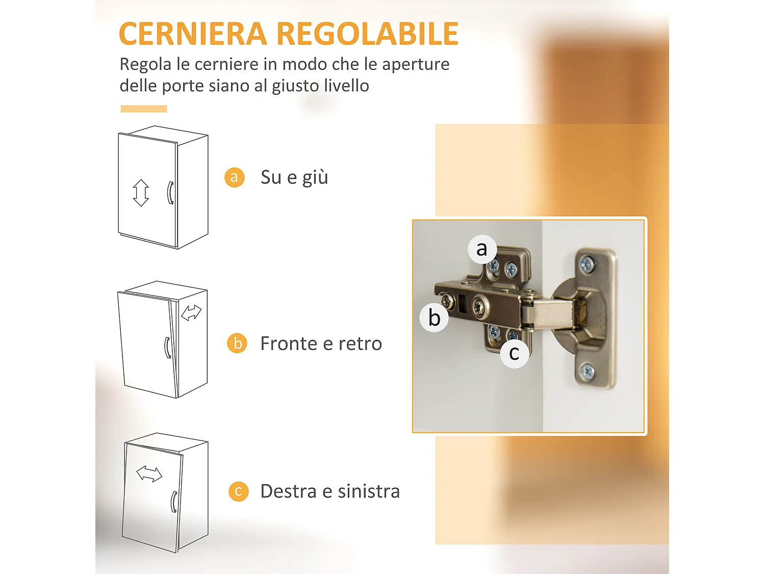 Credenza cucina moderna con cassetti armadietti e ripiani in legno