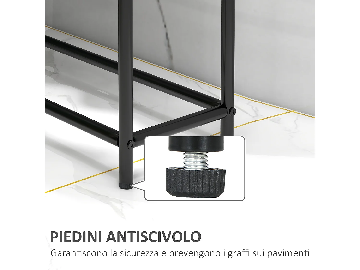 Portasciugamani bagno da terra con 2 bracci in metallo nero