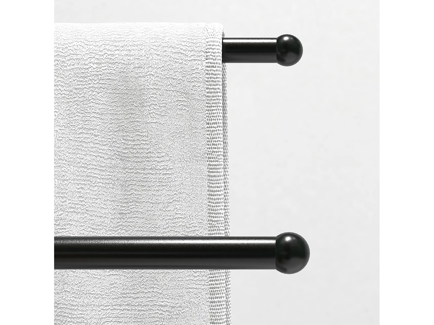 Porta asciugamani bagno da terra a T con 2 bracci in metallo nero