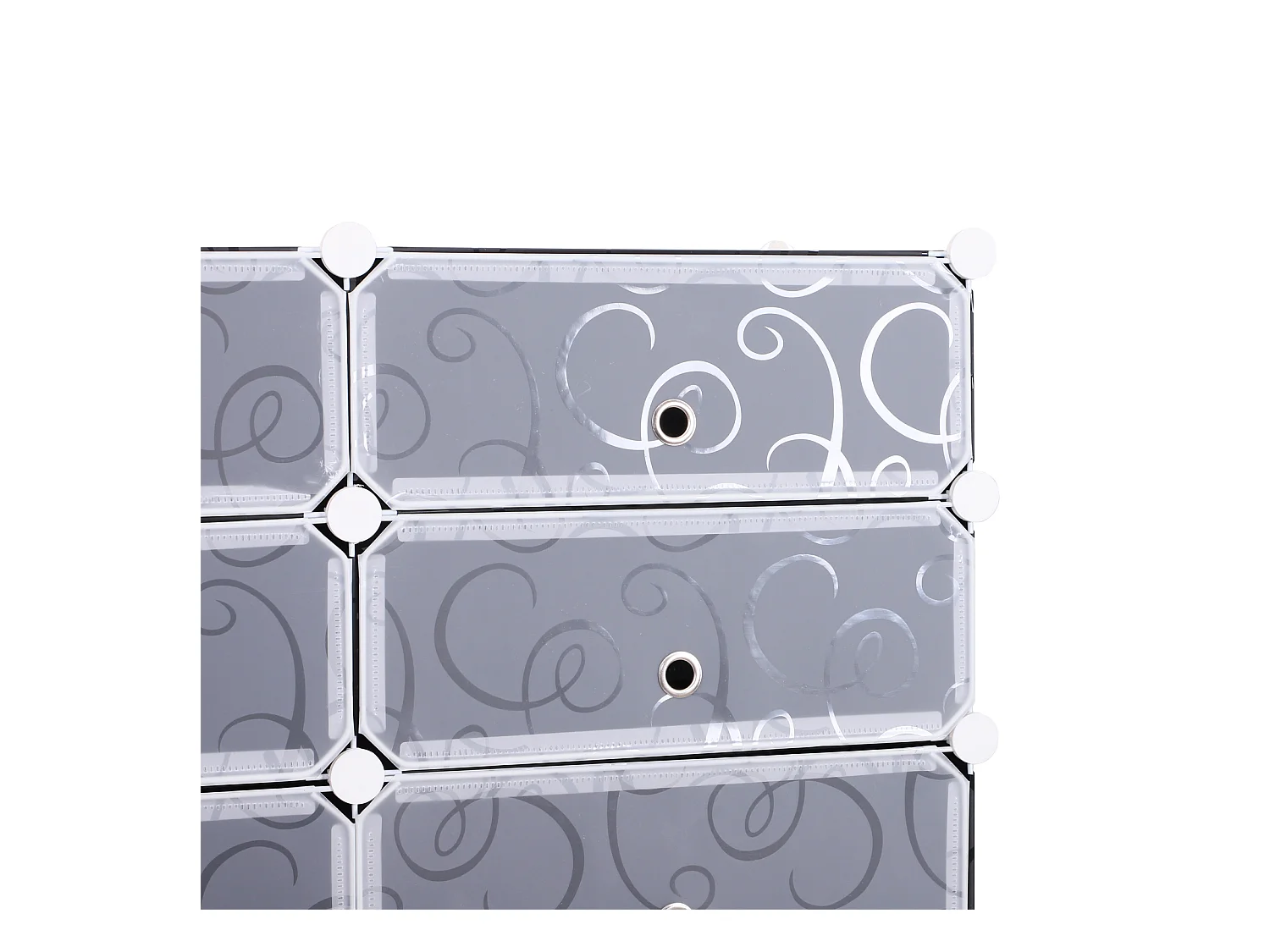 Guardaroba a cubi con 8 ripiani 2 righe in pp 95x37x160 cm bianco nero