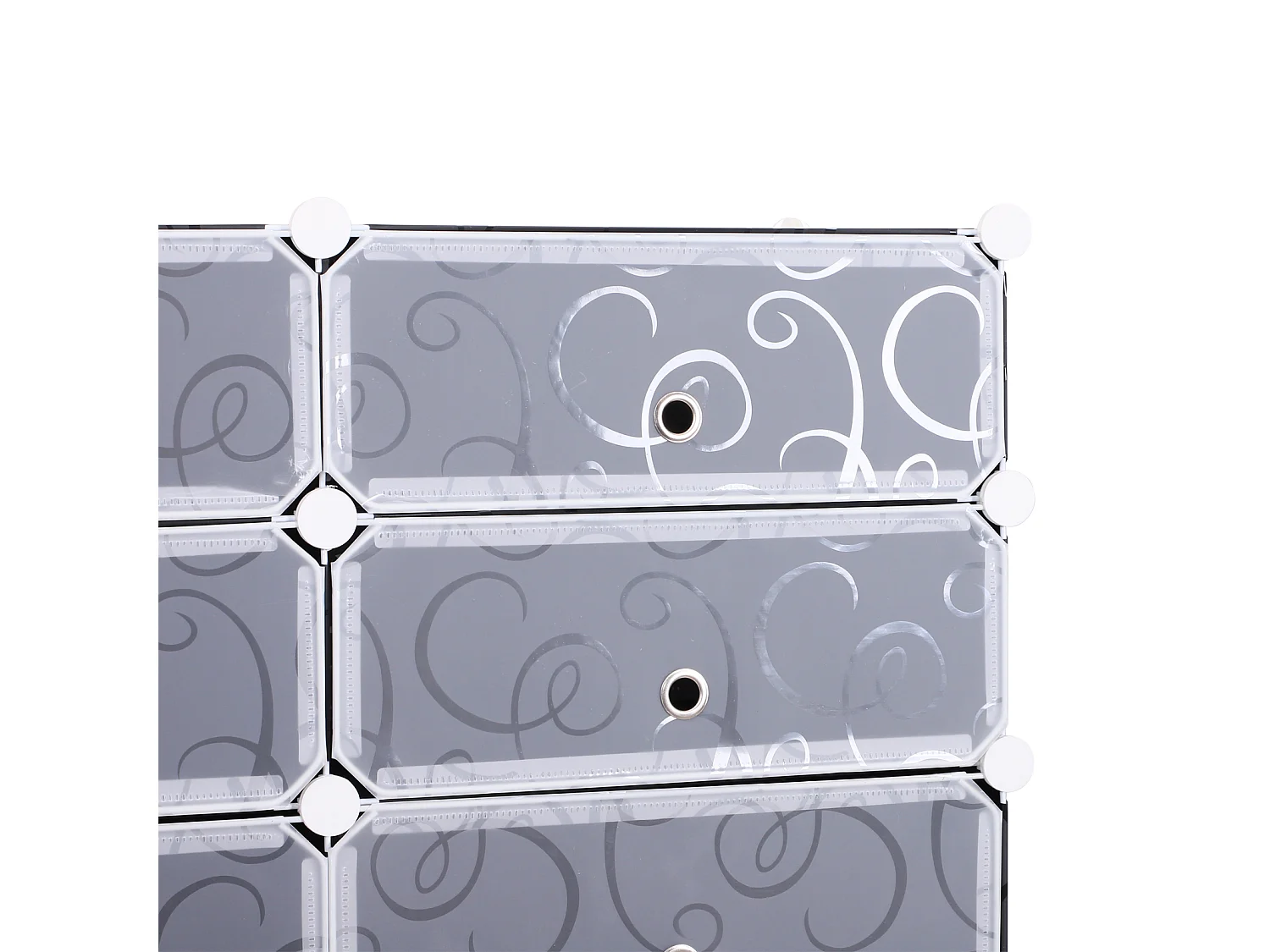 Guardaroba a cubi con 8 ripiani 2 righe in pp 95x37x160 cm bianco nero