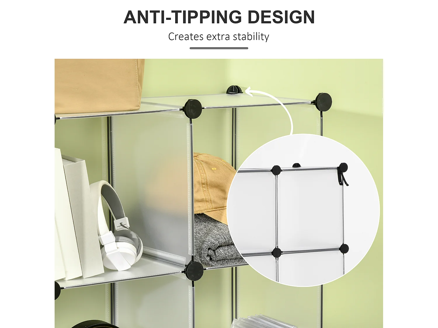 Mobile scarpiera modulabile salvaspazio 16 cubi in acciaio e pp