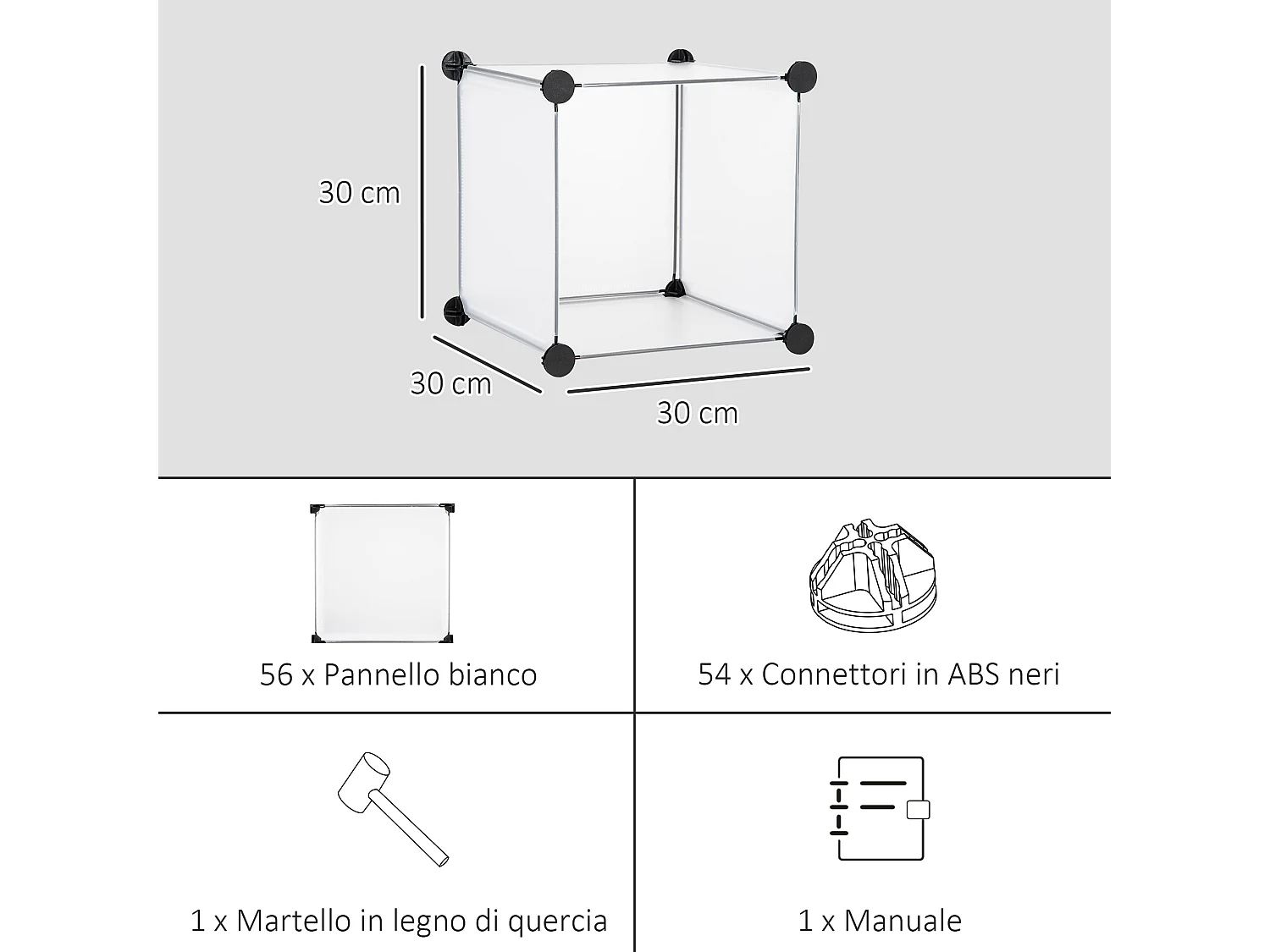 Mobile scarpiera modulabile salvaspazio 16 cubi in acciaio e pp