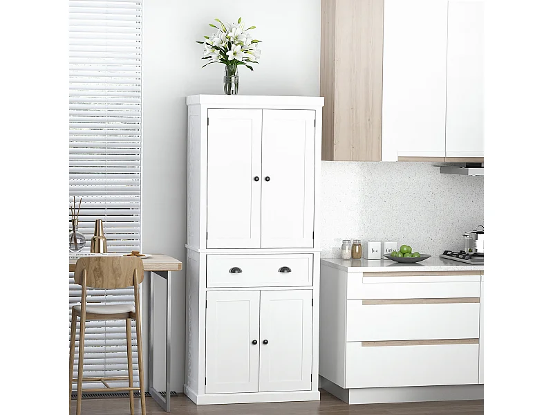 Credenza moderna con armadietti e cassetto centrale in legno