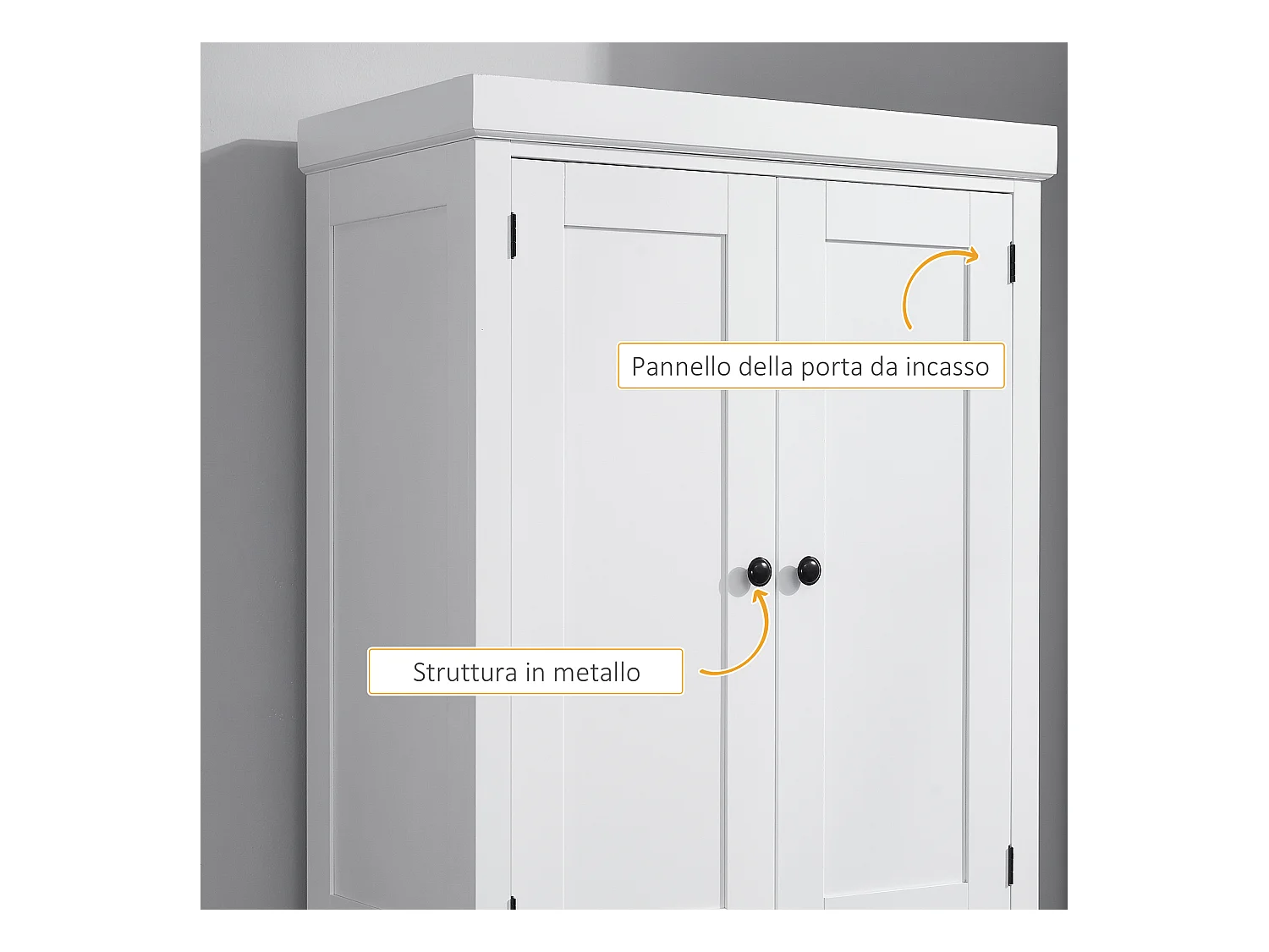 Credenza moderna con armadietti e cassetto centrale in legno