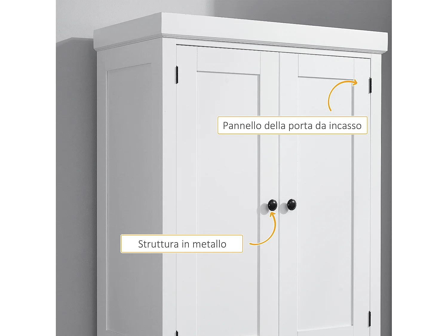 Credenza moderna con armadietti e cassetto centrale in legno